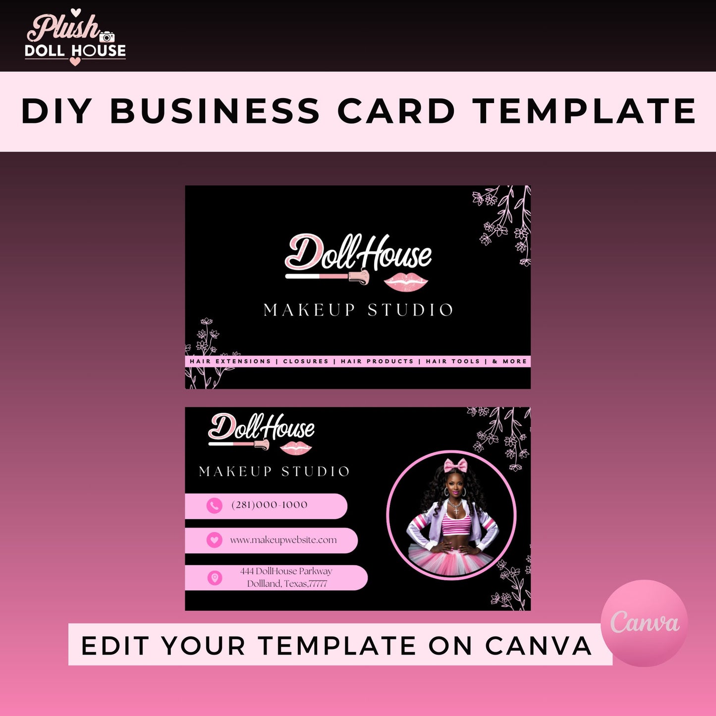 Standard Business Card Template| Editable Business Card Template | Lash Tech | Instagram Influencer | Hair Ig Business Card | Hair Stylist