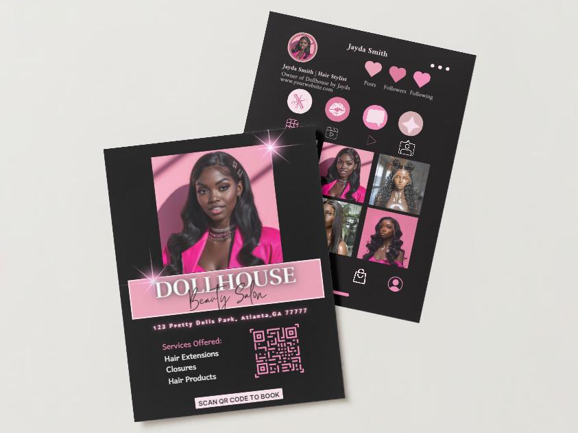 Qr Code | Nail Artist | Editable Canva Template | Nail Techs | Hair Stylish | Premade Business Cards | Lash Artist | Hair Stylist