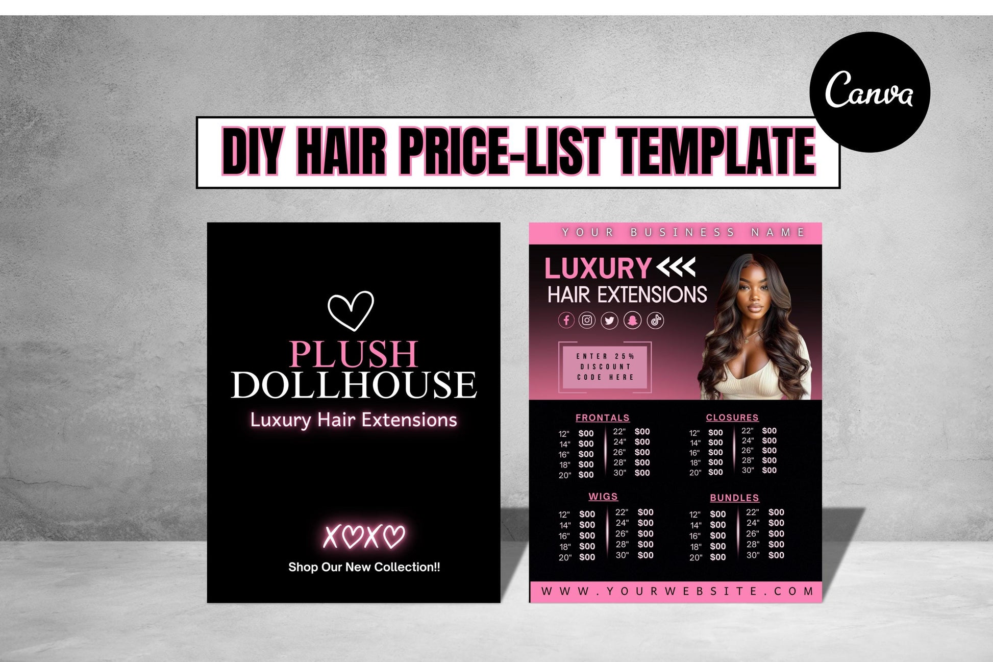 Diy Hair Collection Price List Flyer | Hair Sale | Hair Bundle Price List | Hair Bundles Flyer | Hair Pricelist Flyer