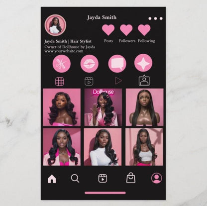 Qr Code Business Cards | Ig Business Card | Hair Stylist | Instagram Business Card Template | Beauty Business Card | Instagram Influencer