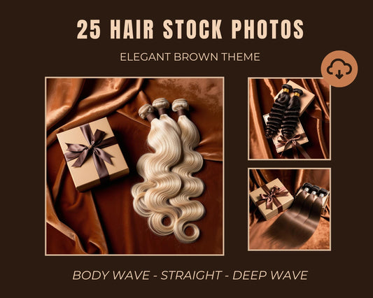 Hair Stock Photos | Ai-Generated Stock Photos | Virgin Hair | Hair Extensions Model | Stock Images | Wig Model | Body Wave |