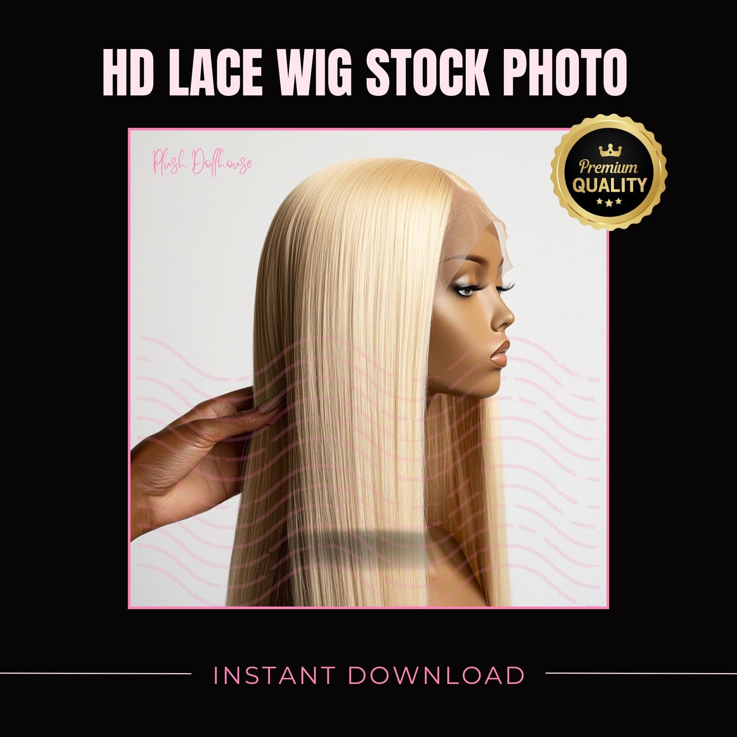 Blonde Hair Stock Photo | Hair Extensions Model | Beauty Model Stock Photos| Hair Stock Image | Instant Download | Ai Model | Virgin Hair