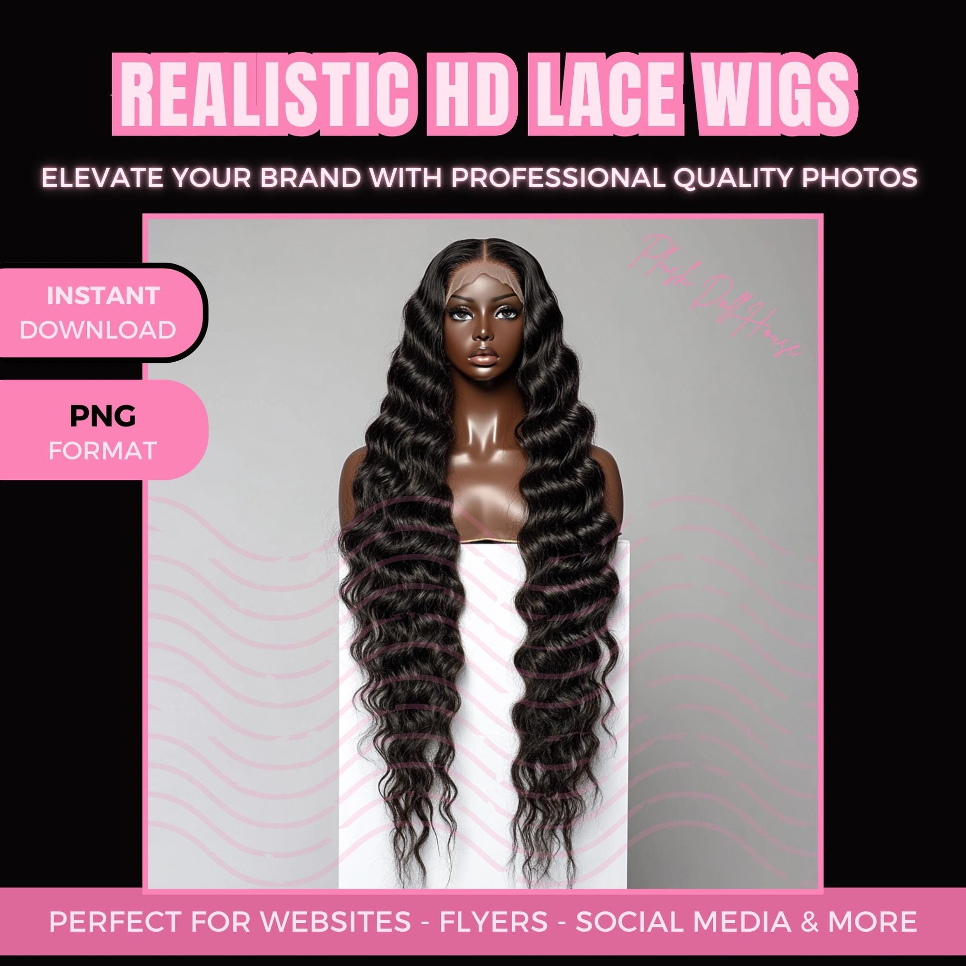 Stock Photos | Commercial Use | Hair Extensions | Hair Stock Images | African American Stock Images | Beauty Mannequin | DEEP WAVE