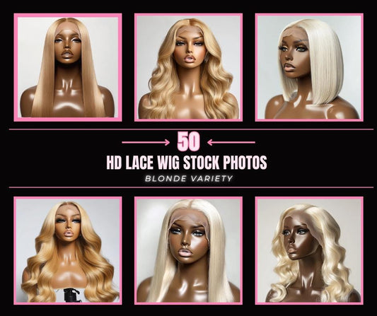 BLONDE Hair Extensions | Stock Photos | Lace Front Wig | Mannequin Photos | Wig Model | Virgin Hair | Commercial Use | Hair Business