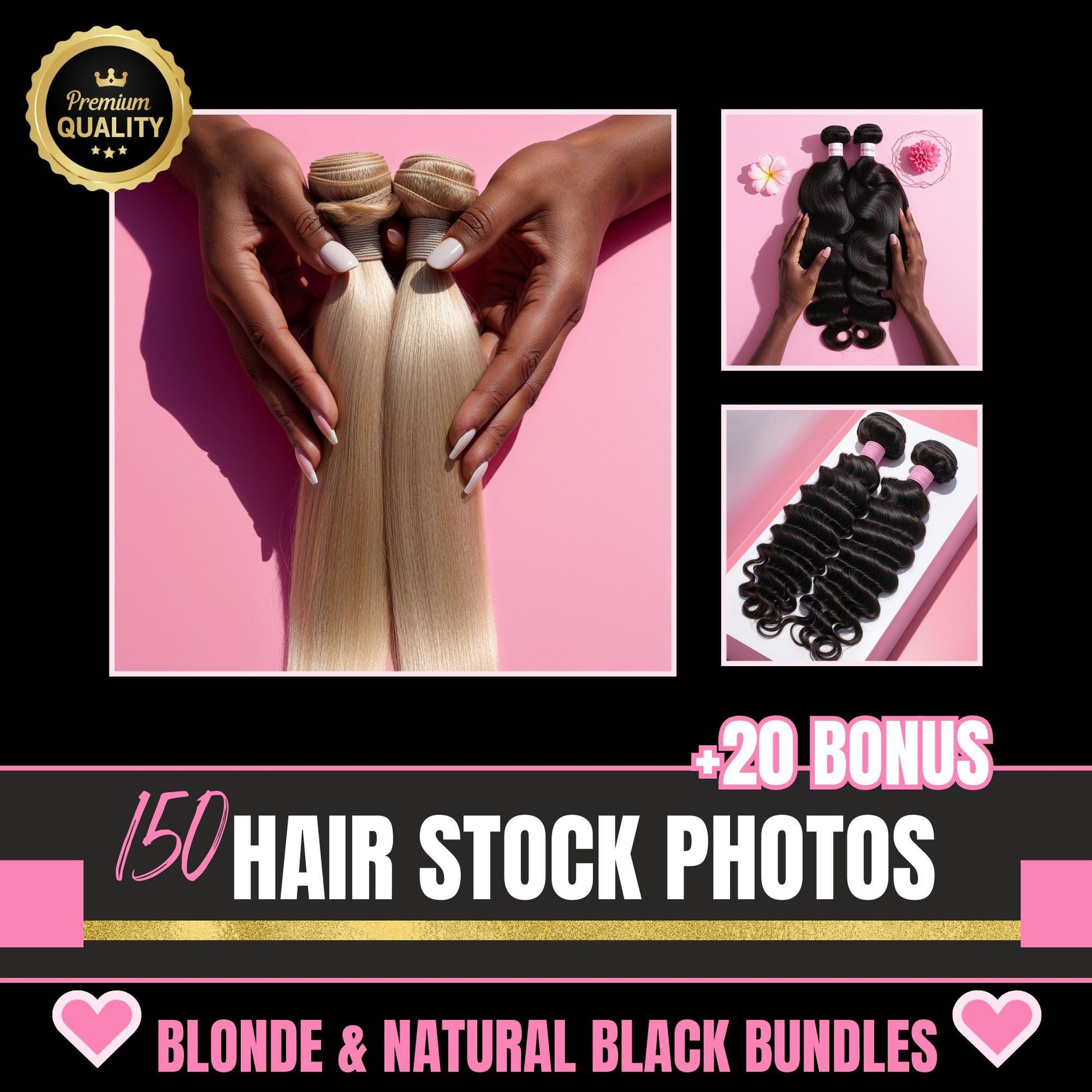 Stylish Hair Extensions Photography Collection | Perfect for Business | Body Wave & Straight