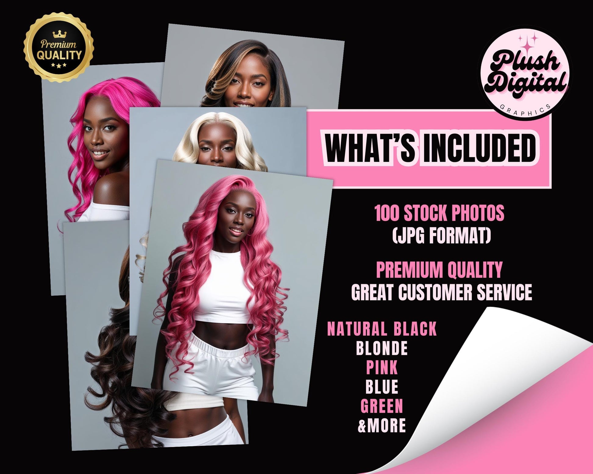 Hair Model Stock Photo | African American | Brand Ambassador Flyer | Beauty Wig Model Stock Photos | Hair Business Website | Commercial Use