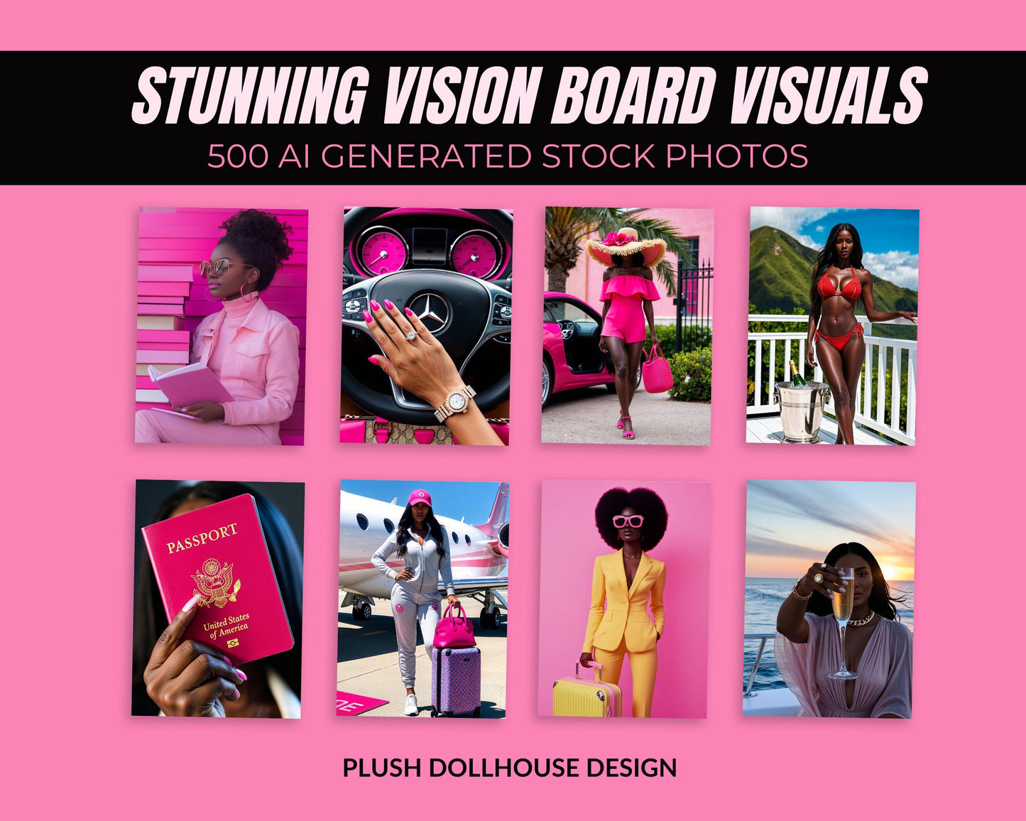 2025 Vision Board Printables for Black Girls - Inspirational Images - Goal Setting Kit - Digital Download