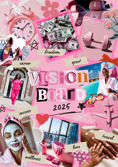 2025 Vision Board Printables for Black Girls - Inspirational Images - Goal Setting Kit - Digital Download