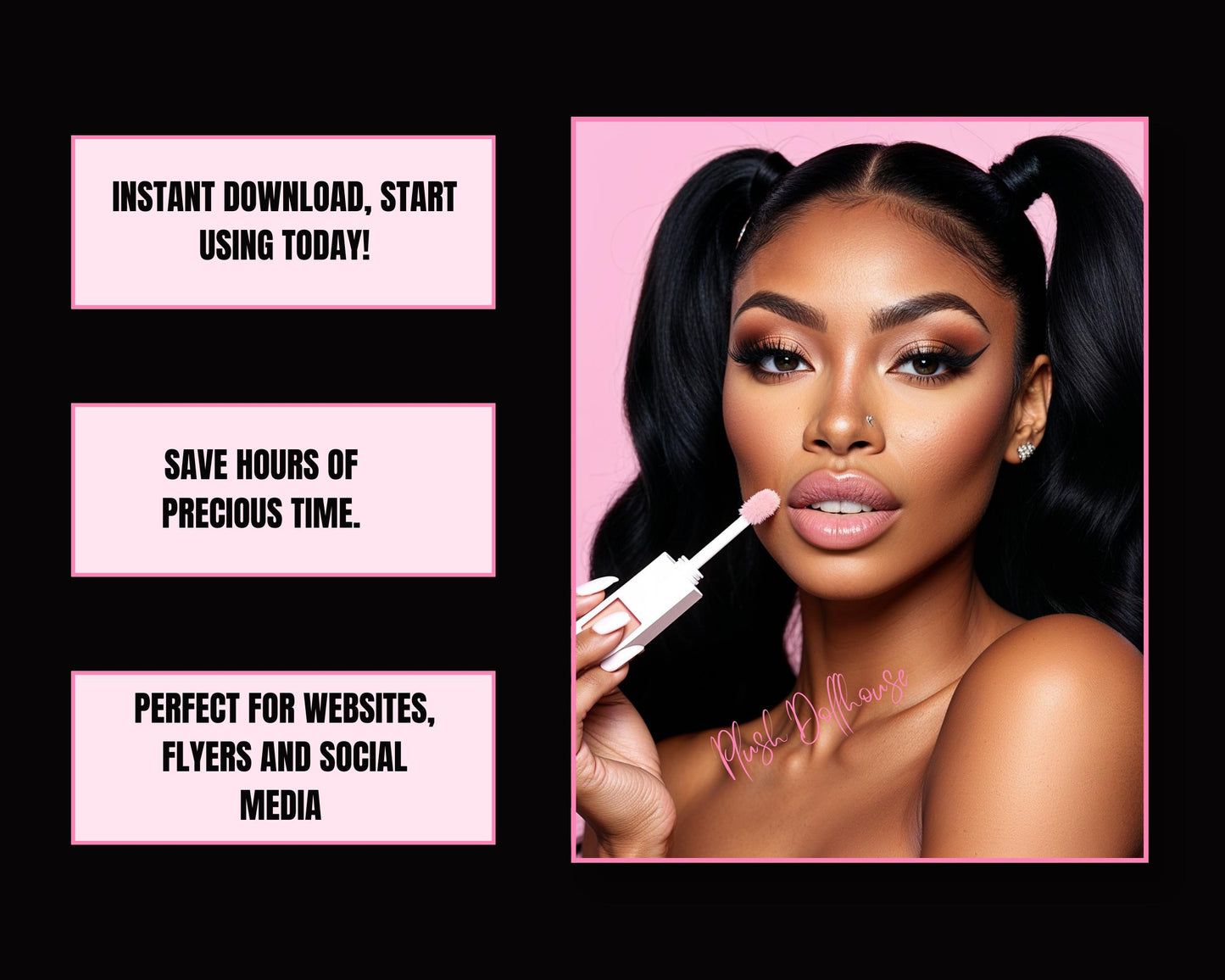 Lip Gloss Website Models | Makeup Artist Branding | Cosmetics Website Model Photos | Lash Tech Branding | Hair Website Photos