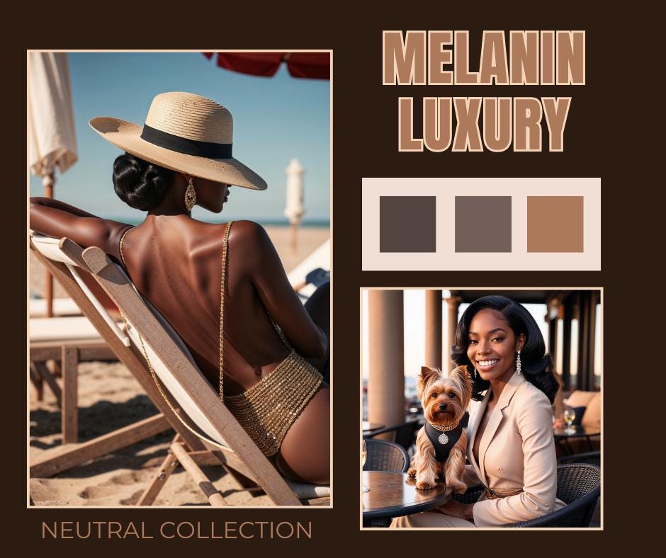 Melanin Luxury Stock Images - luxury Aesthetic - Digital Marketing - Master Resell Rights for Instagram - Neutral collection