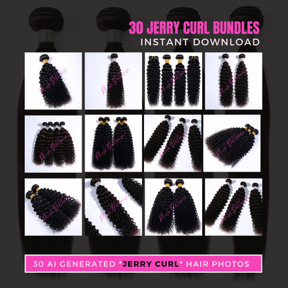 30 Jerry Curl Hair Bundle Stock Photos - 30 High-Quality Images for Beauty Business - Instant Download *****JERRY CURL BUNDLES ******