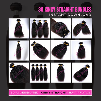 30 Kinky Straight Hair Stock Photos | Human hair bundles for beauty & hair business Instant Download for Hair Extensions | Shopify Websites