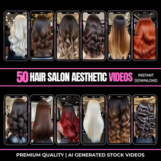 50 Luxury Hair Salon Videos - Instagram Reels - Beauty Marketing - Social Media Content