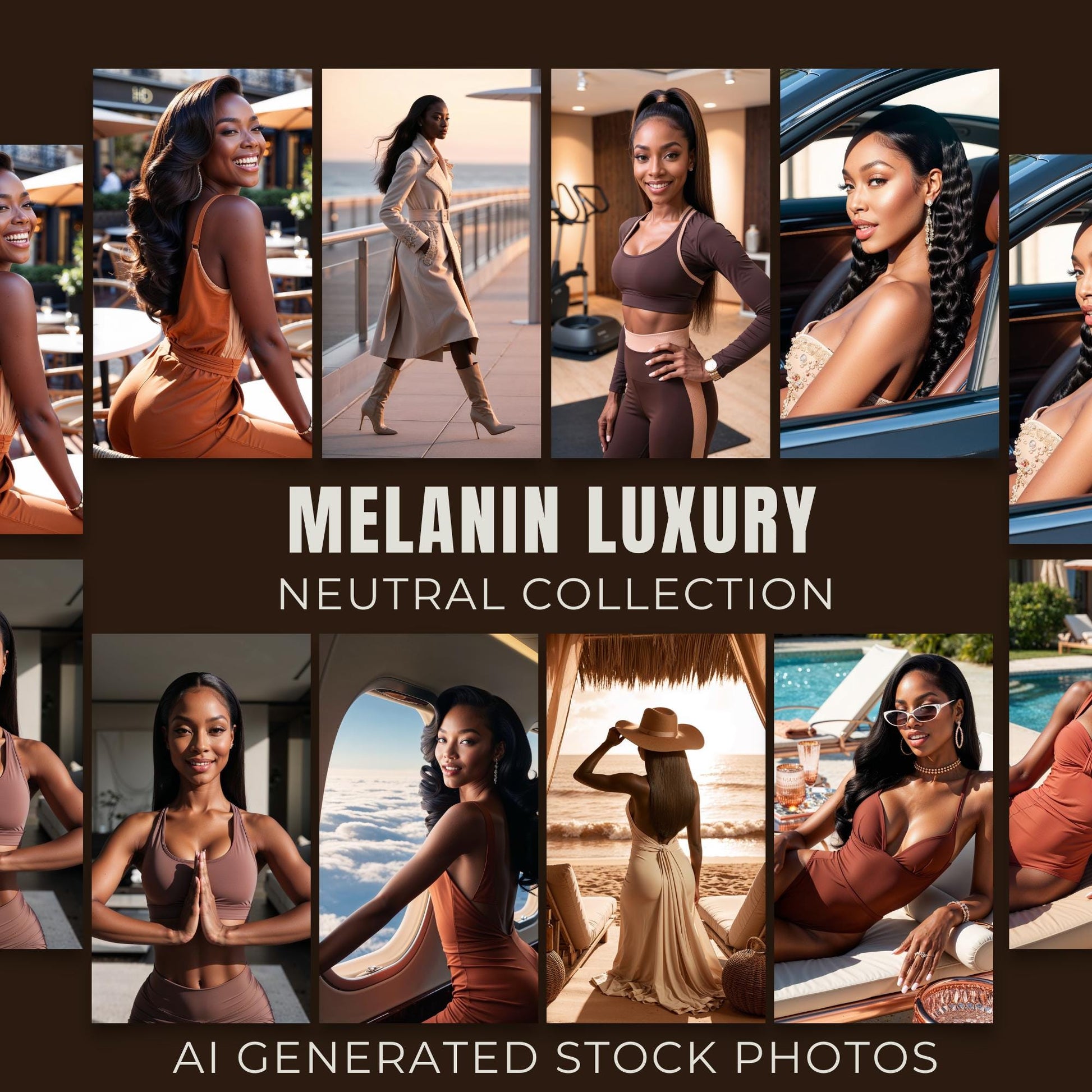 Melanin Luxury Stock Images - luxury Aesthetic - Digital Marketing - Master Resell Rights for Instagram - Neutral collection