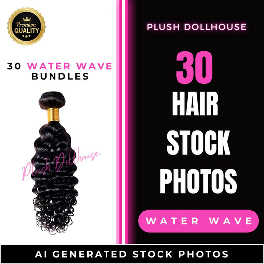 30 Water Wave Hair Bundle Stock Photos - 30 High-Quality Images for Beauty Business - Instant Download *****WATER WAVE BUNDLES ******